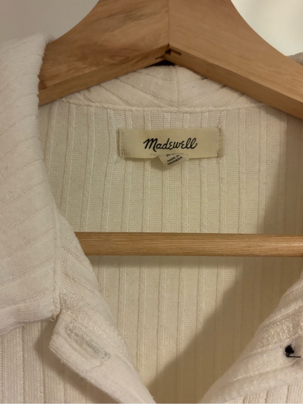 Madewell Ribbed Polo Button-Front Tee Small - Picture 2 of 4